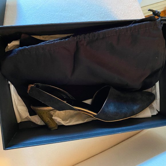 Dries Van Noten Black Suede Slingback Pumps 37 - Picture 11 of 11